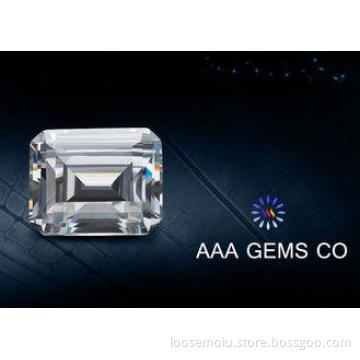 1.74ct Supper White Emerald Cut Moissanite Created 6mm x 8m